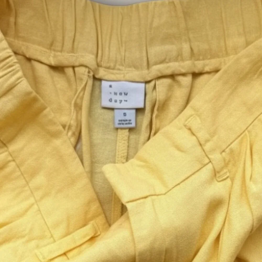 A New Day Yellow Linen Blend Pants - women's 6 - Picture 5 of 9